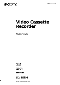 Mode d’emploi Sony SLV-SE80B Magnétoscope