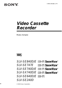 Mode d’emploi Sony SLV-SE640D Magnétoscope