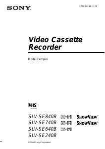 Mode d’emploi Sony SLV-SE840B Magnétoscope