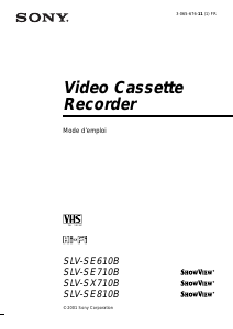 Mode d’emploi Sony SLV-SE610B Magnétoscope