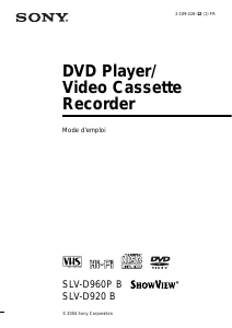 Mode d’emploi Sony SLV-D920B Combi DVD-vidéo