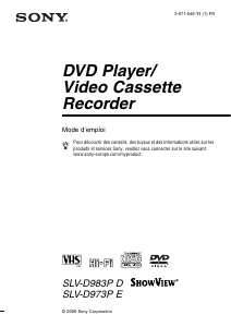 Mode d’emploi Sony SLV-D973PE Combi DVD-vidéo