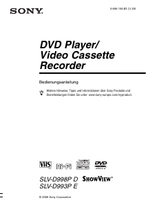 Bedienungsanleitung Sony SLV-D998PD DVD-video Kombination