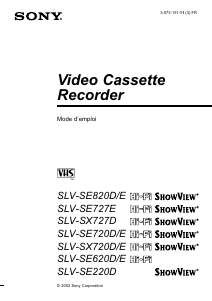 Mode d’emploi Sony SLV-SE720D Magnétoscope