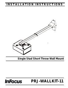 Manual InFocus PRJ-WALLKIT-11 Wall Mount