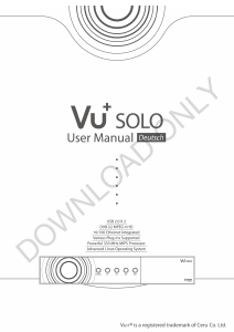 Bedienungsanleitung Vu+ Solo Mediaplayer