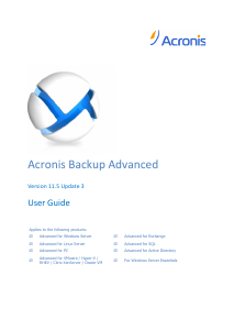 Handleiding Acronis Backup Advanced