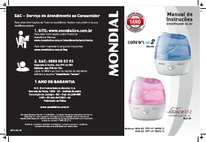 Manual Mondial NUA-02 Comfort Air 2 Humidificador