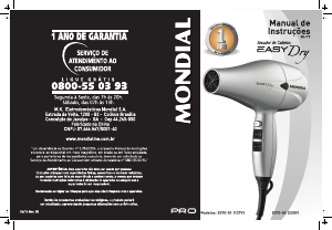 Manual Mondial SC-17 Easy Dry Secador de cabelo