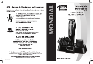 Manual Mondial BG-02 Classic Groom Aparador de cabelo