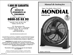 Manual Mondial CA-01 Premium Ventilador