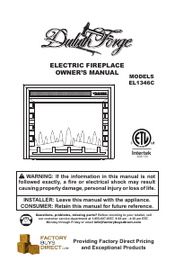 Manual Duluth Forge EL1346C Electric Fireplace