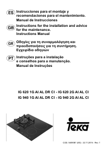 Manual Teka IG 620 1G AI AL DR CI Placa