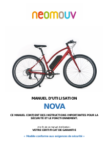 Mode d’emploi Neomouv Nova Vélo électrique