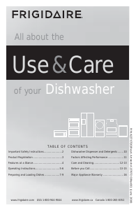 Manual Frigidaire FFCD2413US Dishwasher