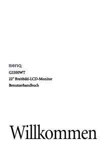 Bedienungsanleitung BenQ G2200WT LCD monitor