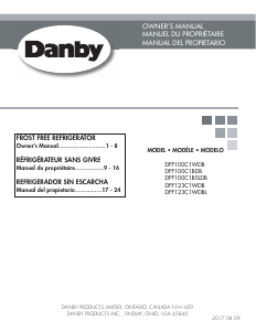 Mode d’emploi Danby DFF100C1BDB Réfrigérateur combiné