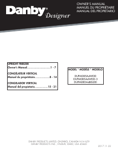 Manual Danby DUFM085A4WDD Freezer