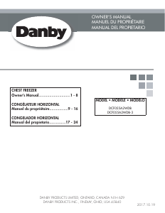 Manual Danby DCF055A2WDB-3 Freezer