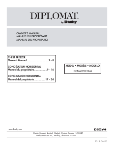 Mode d’emploi Danby DCFM070C1BM Congélateur