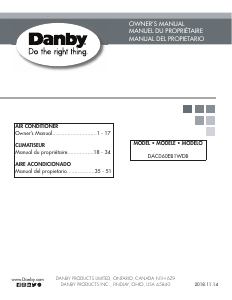 Mode d’emploi Danby DAC060EB1WDB Climatiseur