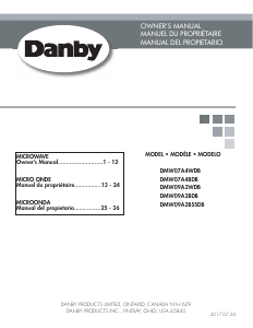 Manual Danby DMW09A2BSSDB Microwave