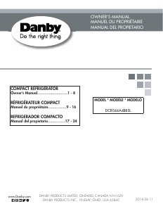 Bruksanvisning Danby DCR044A4BBSL Kylskåp