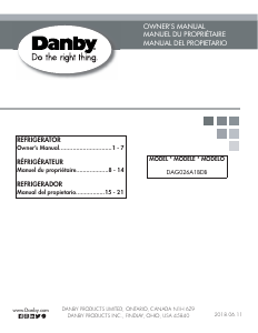 Handleiding Danby DAG026A1BDB Koelkast