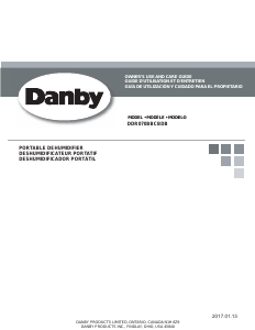 Handleiding Danby DDR070BBPBDB Luchtontvochtiger