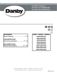 Mode d’emploi Danby DDR060BDWDB Déshumidificateur