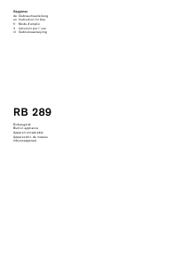 Bedienungsanleitung Gaggenau RB289203 Kühl-gefrierkombination