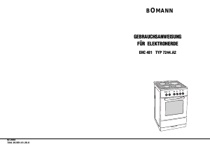 Bedienungsanleitung Bomann EHC 481 Herd