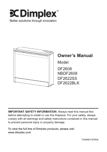 Manual Dimplex DF2622SS Electric Fireplace