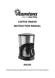 Manual Ramtons RM/193 Coffee Machine