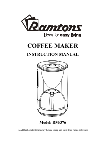 Manual Ramtons RM/376 Coffee Machine