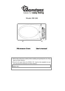 Manual Ramtons RM/240 Microwave