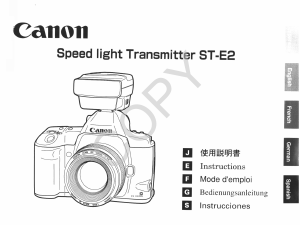 Manual Canon ST-E2 Speedlite Transmitter