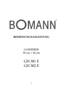 Bedienungsanleitung Bomann GH 382 E Herd