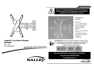 Manual de uso Kalley K-STVBF2647 Soporte de pared