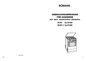 Bedienungsanleitung Bomann GH 387 Herd