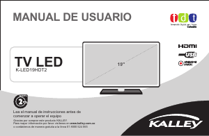 Manual de uso Kalley K-LED19HDT2 Televisor de LED