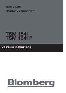 Manual Blomberg TSM1541P Refrigerator