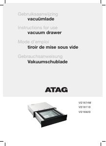 Handleiding ATAG VD1611D Vacumeermachine