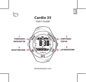 Mode d’emploi Bryton Cardio 35 Montre sport