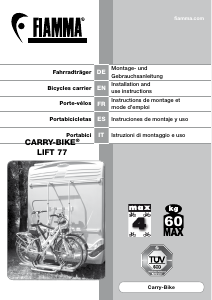 Manual Fiamma Carry-Bike Lift 77 Bicycle Carrier