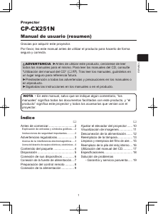 Manual de uso Hitachi CP-CX251N Proyector