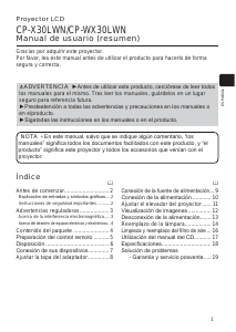 Manual de uso Hitachi CP-X30LWN Proyector