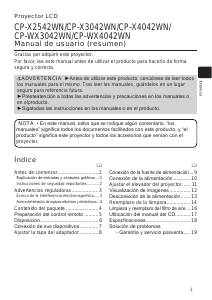 Manual de uso Hitachi CP-WX3042WN Proyector
