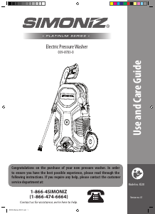 Manual Simoniz 039-8703-0 Pressure Washer