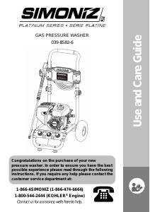 Manual Simoniz 039-8582-6 Pressure Washer